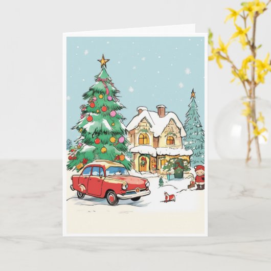 Kerstkaart Kaart (Gele Bloem)