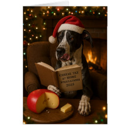 Kerstkaart 'Kaasbelasting' met Great Dane