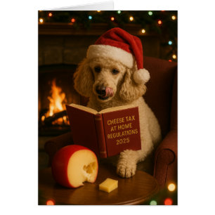 Kerstkaart 'Kaasbelasting' met Poodle
