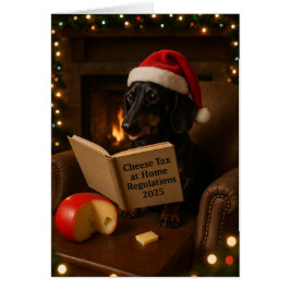 Kerstkaart 'Kaasbelasting' voor Dachshund