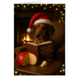 Kerstkaart 'Kaasbelasting' voor Dachshund