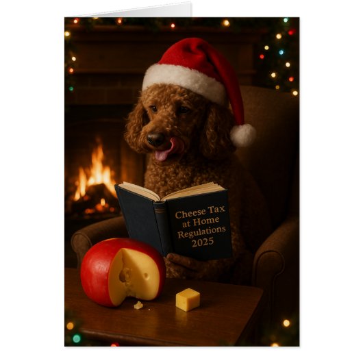 Kerstkaart 'Kaasbelasting' voor Poodle (Voorkant)