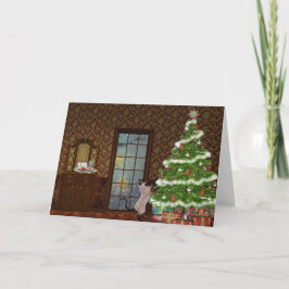 kerstkaart Kat Feestdagen Kaart