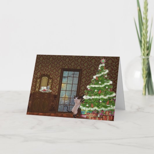 kerstkaart Kat Feestdagen Kaart (Voorkant)