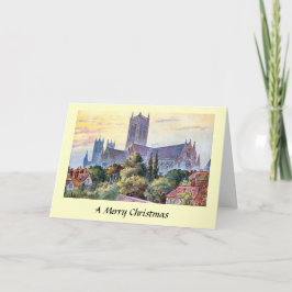 Kerstkaart - kathedraal van Lincoln Feestdagen Kaart