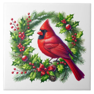 Kerstkaart keramische tegel tegeltje