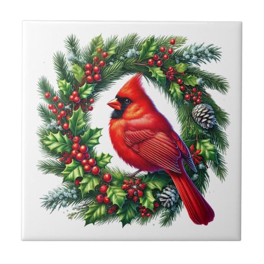 Kerstkaart Keramische Tegels Tegeltje (Voorkant)