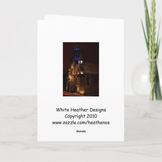 Kerstkaart - Kerk van Montreal bij nacht Feestdagen Kaart (Achterkant)