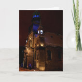 Kerstkaart - Kerk van Montreal bij nacht Feestdagen Kaart (Voorkant)
