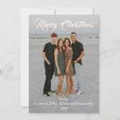 Kerstkaart Kerst foto jaar witte script (Voorkant)