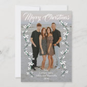Kerstkaart Kerst foto jaar witte script (Voorkant)