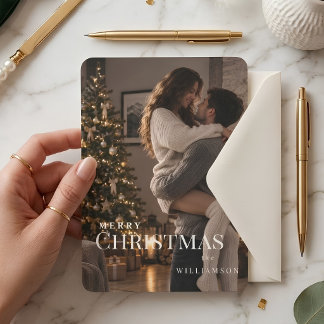 Kerstkaart Kerst Trendy 2 Foto stel Kaart
