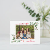 Kerstkaart, Kerst wenskaart Feestdagenkaart (Staand voorkant)