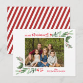 Kerstkaart, Kerst wenskaart Feestdagenkaart (Voorkant / Achterkant)