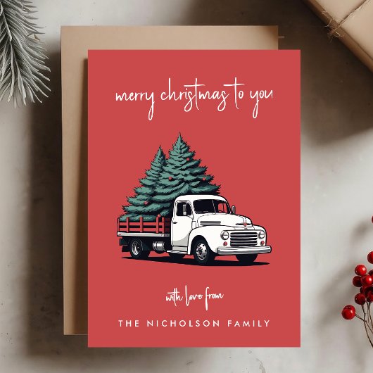 Kerstkaart | Kerstboom Bezorg Truck
