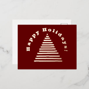 Kerstkaart - Kerstboomgroeten Folie Feestdagen Briefkaart