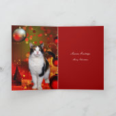 Kerstkaart Kerstkat Feestdagen Kaart (Binnen)