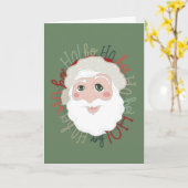 Kerstkaart - Kerstman Hohoho Kaart (Gele Bloem)