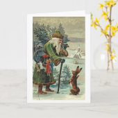 Kerstkaart Kerstman vraagt de weg Kaart (Gele Bloem)