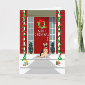 Kerstkaart - Kerstmis van de Duitse herder Feestdagen Kaart (Voorkant)