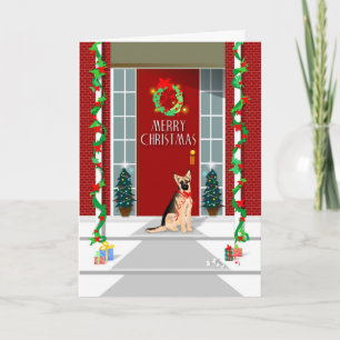 Kerstkaart - Kerstmis van de Duitse herder Feestdagen Kaart