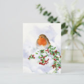 Kerstkaart - Kerstroodborstje Briefkaart (Staand voorkant)