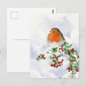 Kerstkaart - Kerstroodborstje Briefkaart (Voorkant / Achterkant)