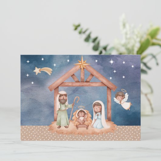 Kerstkaart kerststal BLK Kaart (Staand voorkant)