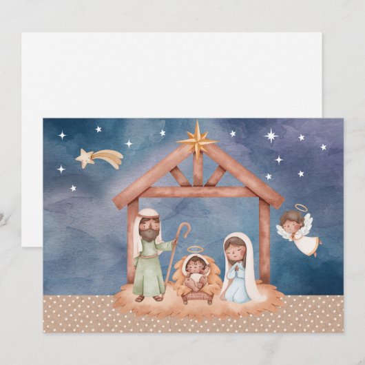 Kerstkaart kerststal BLK Kaart (Voorkant / Achterkant)