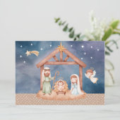 Kerstkaart kerststal kaart (Staand voorkant)