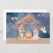 Kerstkaart kerststal kaart (Voorkant / Achterkant)