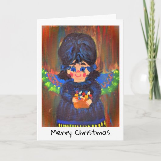 Kerstkaart - Kinderkunst - Engel Kaart (Voorkant)