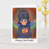Kerstkaart - Kinderkunst - Engel Kaart (Gele Bloem)