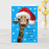 Kerstkaart kleindochter Giraffe Kaart (Gele Bloem)