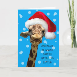 Kerstkaart kleindochter Giraffe Kaart