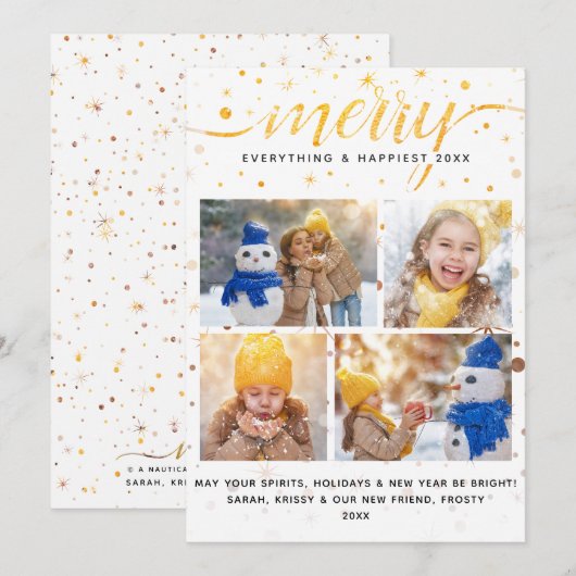 KERSTKAART + Kleurafgestemde typografie (Voorkant / Achterkant)