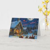 Kerstkaart – Knus winter chalet Kaart (Gele Bloem)