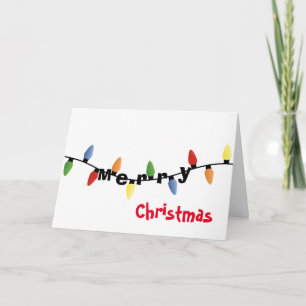 Kerstkaart Koord van Lichten Zware Kerstmis Feestdagen Kaart
