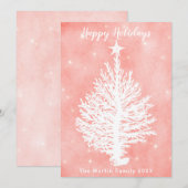 KERSTKAART KORALEN VAKANTIE | Retro Kust Kerstboom (Voorkant / Achterkant)