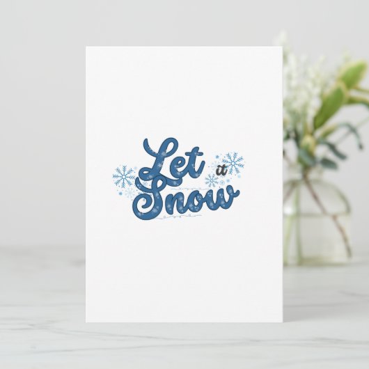 Kerstkaart 'Laat het sneeuwen' (Staand voorkant)