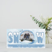 Kerstkaart 'Laat het sneeuwen' met foto (Staand voorkant)