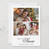 Kerstkaart 'Laat het Sneeuwen' voor het gezin in r (Voorkant)