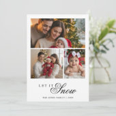 Kerstkaart 'Laat het Sneeuwen' voor het gezin in r (Staand voorkant)