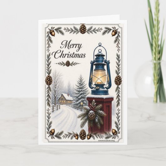 Kerstkaart - Lantaarn Feestdagen Kaart (Voorkant)