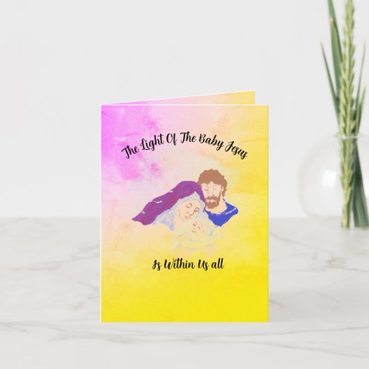 Kerstkaart: Licht van de Baby Jesus Bedankkaart (Voorkant)