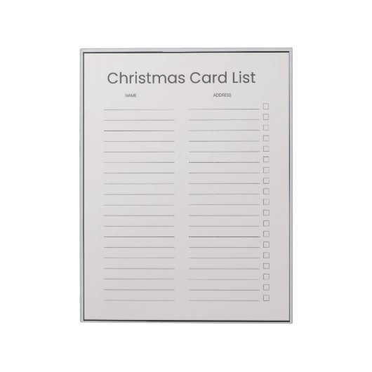 Kerstkaart Lijst Notitieblok (Linkerzijde)