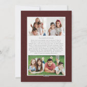 Kerstkaart Love & Joy Foto Vakantie Burgundy (Achterkant)