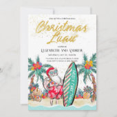 kerstkaart Luau Tropical Santa Invitation Card Kaart (Voorkant)