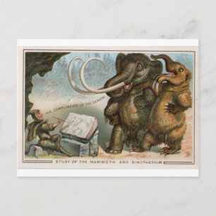 Kerstkaart Mammoet en Dinotherium Briefkaart