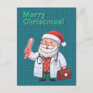Kerstkaart Medisch Dokter Kerstman Feestdagenkaart